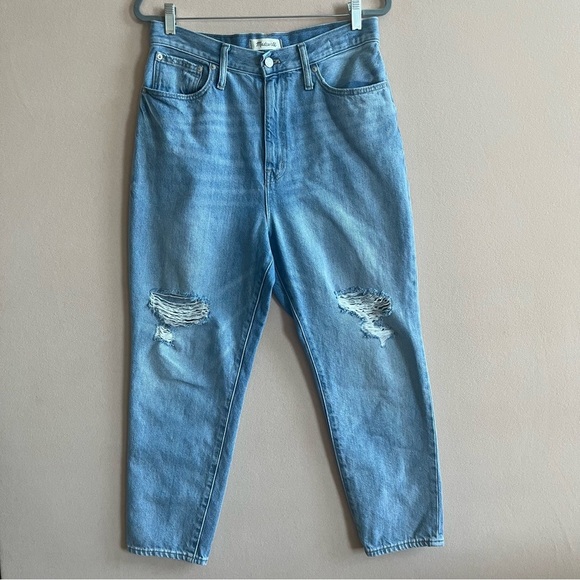 Madewell Women’s The Momjean in Gilford Wash Ripped‎ Edition size 30 High Waist - Picture 2 of 15